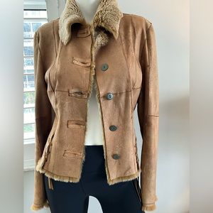 Reversible Rex rabbit and leather Jacket . Boho, Western, Cowgirl , Festivals.